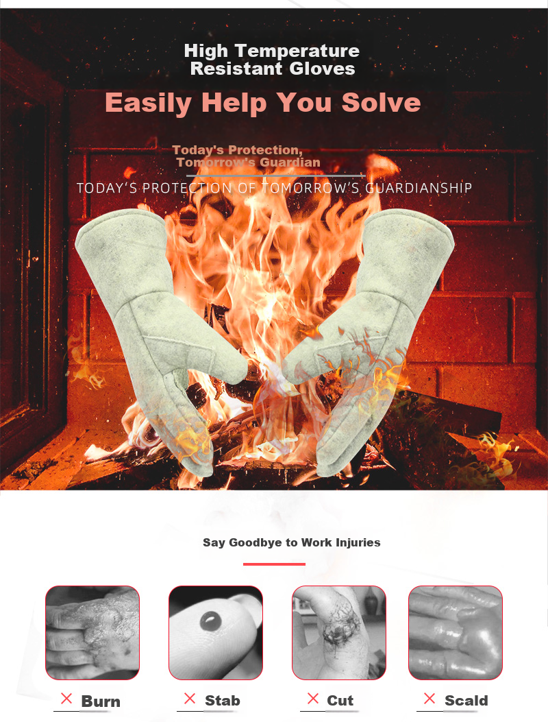 CASTONG ABG-5T Heat-Resistant Gloves, 500°C Labor Protection, Anti-Scalding, Insulated, Thickened 1