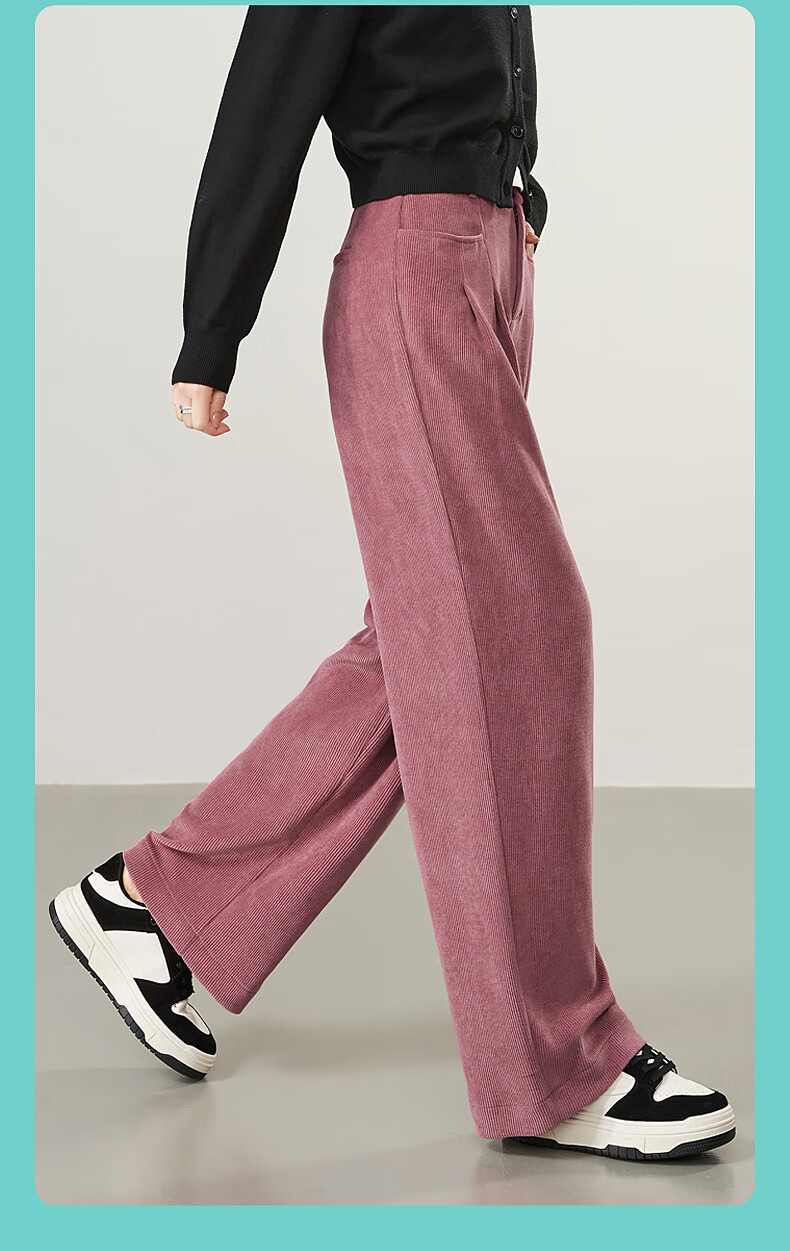 ESE-Y Wide-Leg Pants for Women, Spring 2025, High-Waisted Slimming Straight-Leg Glutinous Rice Pants, Black, Size 27 16