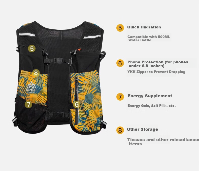 AONIJIE Trail Running Backpack, Outdoor Running Hydration Pack, Outdoor Marathon Sports Hiking Backpack, Cycling Bag 5