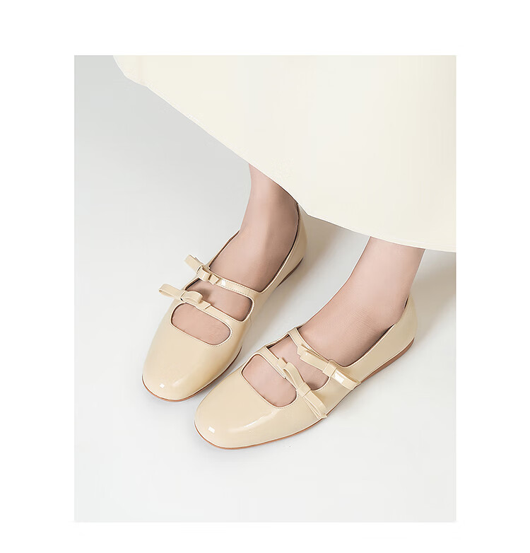 Le Saunda [Yun Duo Mali Zhen] Round Toe Patent Leather Mary Jane Flats for Women 09702, Soft Misty Yellow, LYP, Size 35 1