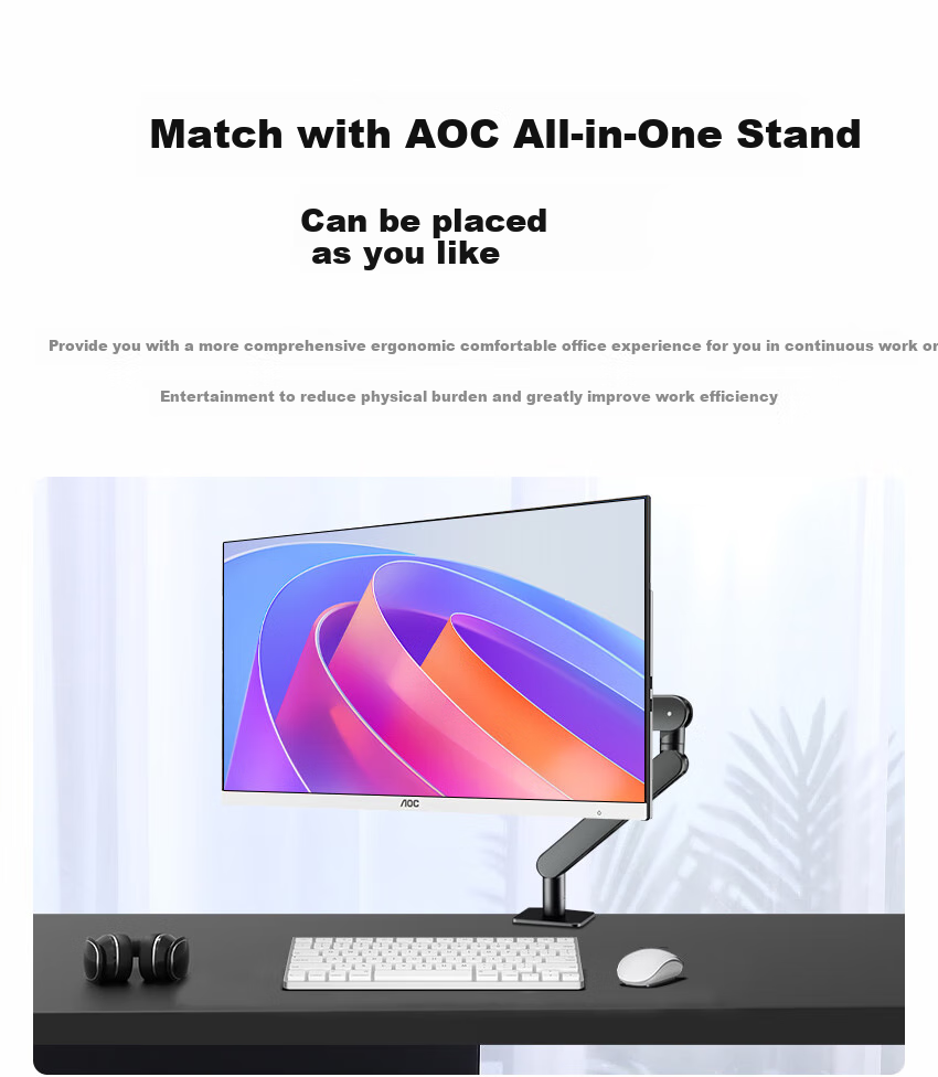 AOC National Subsidy Master 5800 All-in-One Desktop Computer 23.8-inch AI Learning Office Gaming (i9 16GB 1TB SSD Large Capacity) White 8