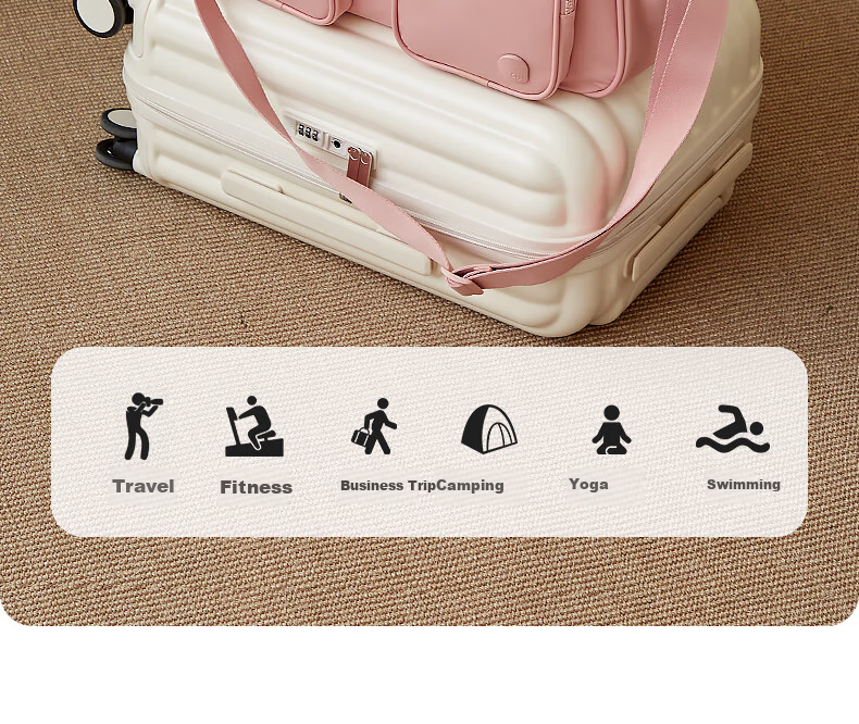 Aji Travel Bag for Women, Large Capacity Luggage Bag with Expandable Space, Suitable for Short Trips And Business Trips, Waterproof Storage, Dry-Wet Separation, Fitness Bag 10