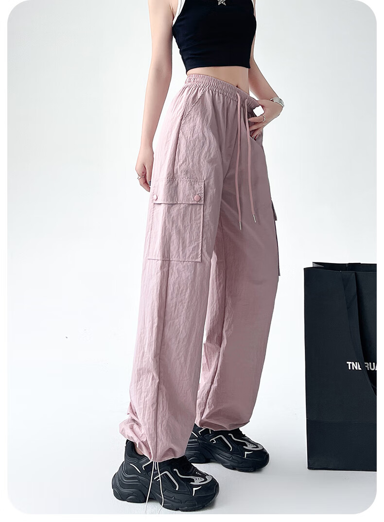 Langsha Women's Workwear Pants Spring Summer 2026 High Waist Wide Leg Sports Pants Slimming Outdoor Commuter Casual Trousers for Women 15