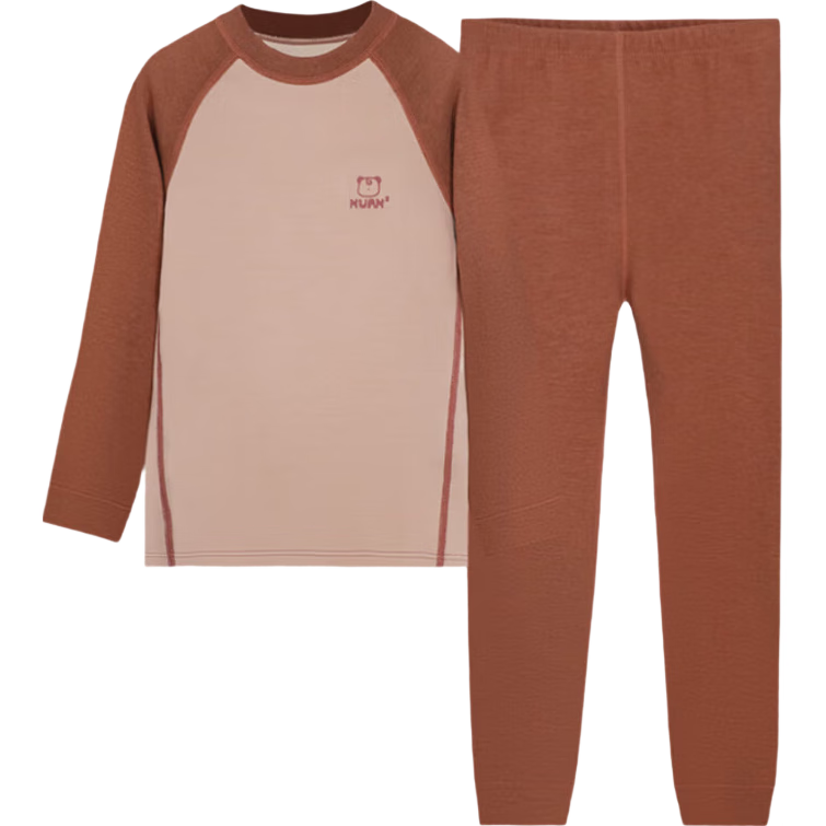 YUZHAOLIN Children's Thermal Underwear, Boys And Girls Autumn Clothes And Pants, Baby Thickened Mid-Collar German Comfort Set, Cream Blue, 120