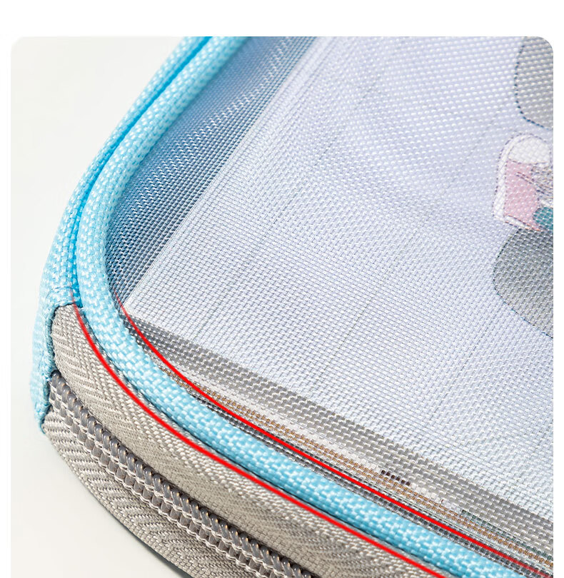 Deli School Stationery L-Shaped Student Mesh Zipper Bag, Subject Classification Pouch, File Folder, Thickened Subject Bag for Students, Large Capacity with Wide Opening, Green English PP123 11