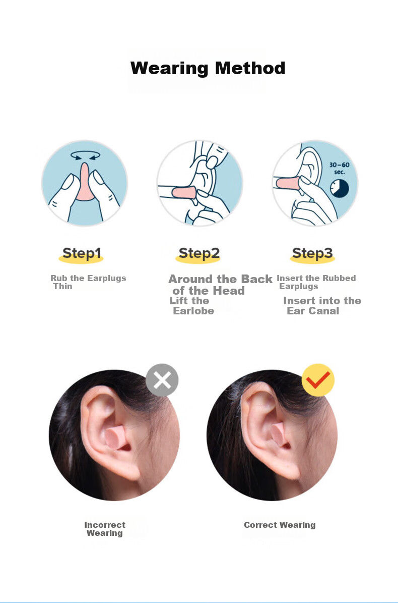 NXG Noise-Cancelling Earplugs for Sleeping, Noise Reduction, Study, Snoring Prevention, Airplane Shooting, Anti-Noise, Light Blue [5 Pairs] 11