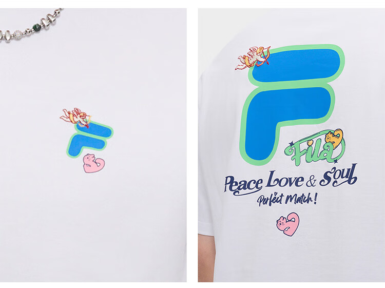 FILA FUSION Official Trendy Brand Zhang Hao Couple Knit Short Sleeve Breathable Cool Casual T-Shirt 34