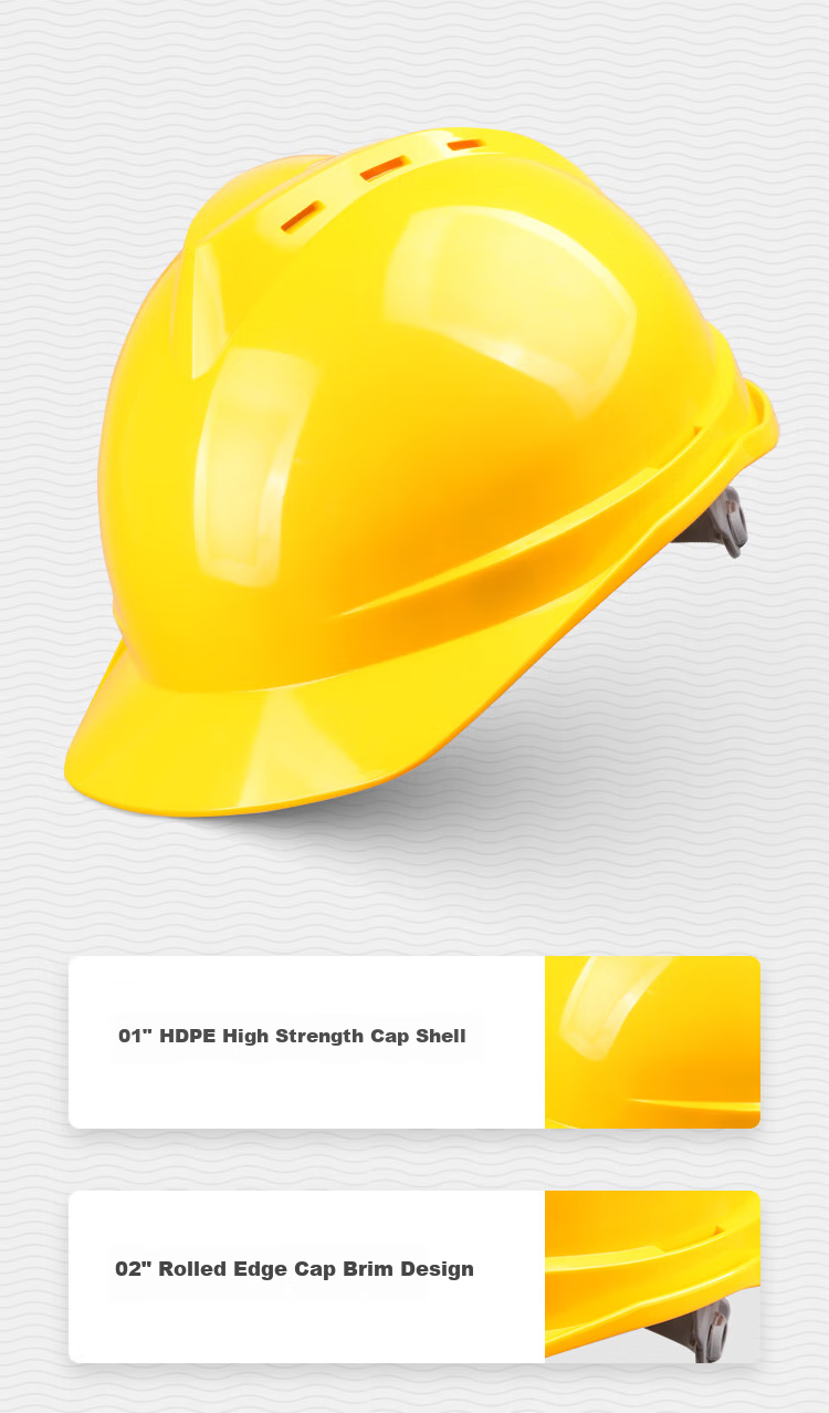 GREENWILL Safety Helmet, New National Standard, HDPE Construction Site Power Anti-Smashing Impact-Resistant Flame-Retardant, Red, 1 Piece 3