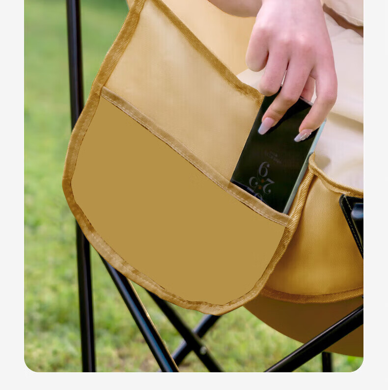 Gosoo Recliner Chair Convertible Sitting and Lying Nap Chair Outdoor Folding Portable Camping Chair High Back Moon Chair with Three-Level Adjustment 3