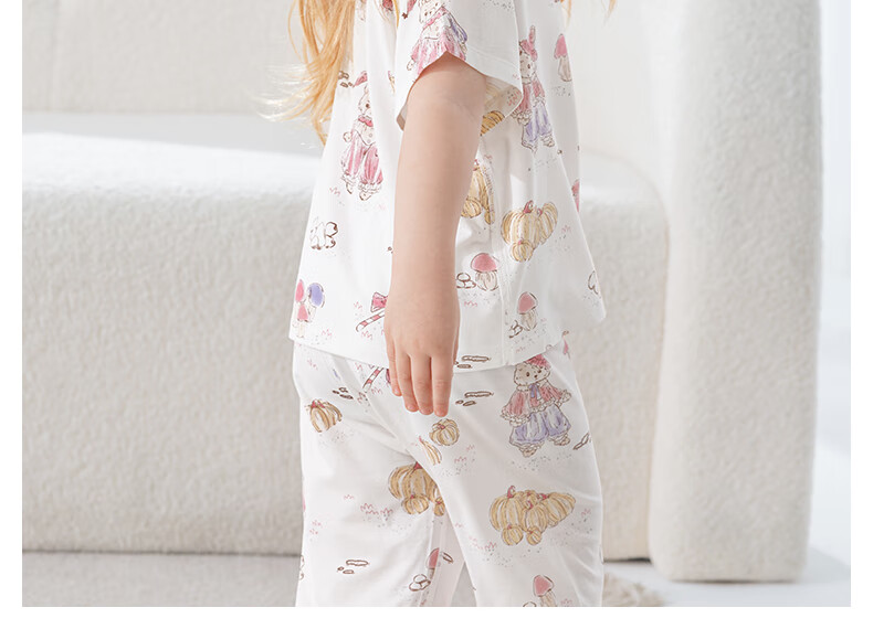 Beitaisi Children's Pajamas, Summer New Style Breathable, Thin Boys' Clothing, Girls' Short-Sleeve Youkesi Home Wear Set 5