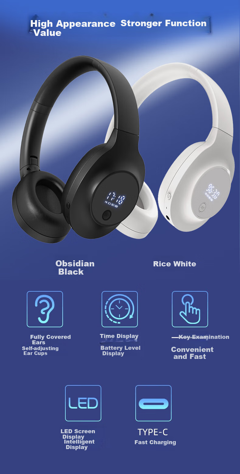 AIBEN C31 English CET-4/6 FM Radio Headphones with Rechargeable Battery, Over-Ear Style, Black 1