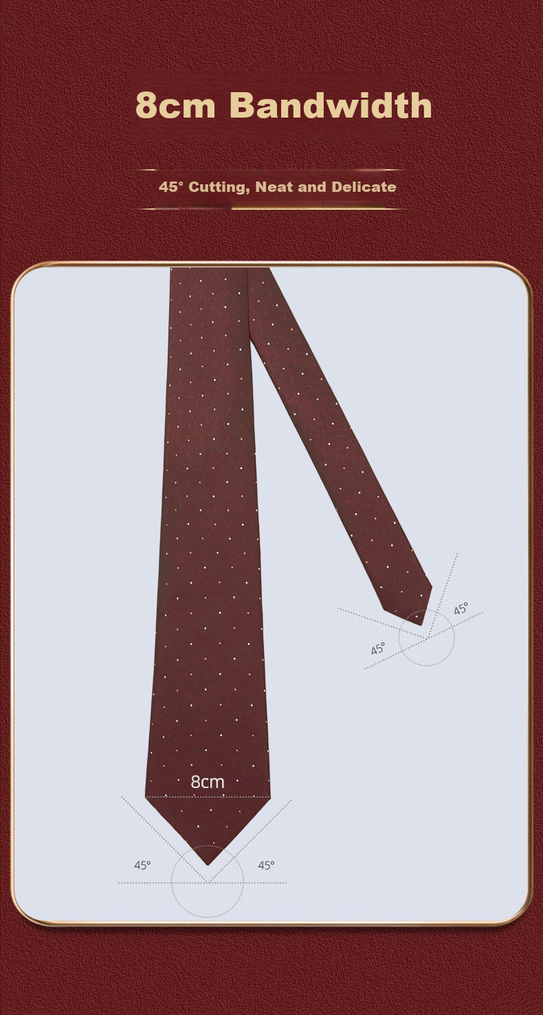 Luomeng Men's Business Formal Wear, Polka Dot 8cm Hand-Tied Work Wedding Groom Wine Red Pocket Square Set Gift Box 1