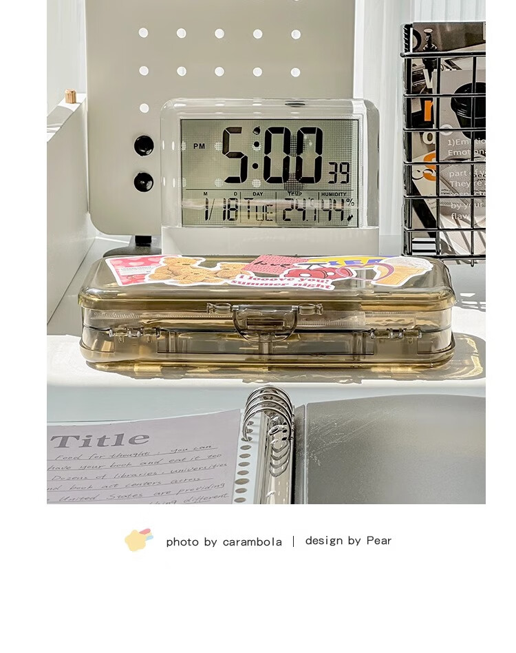 Class 3 Grade 2 Transparent Frosted Pencil Case Large Capacity Student Pencil Box Ins Storage Office Minimalist Transparent Version 14