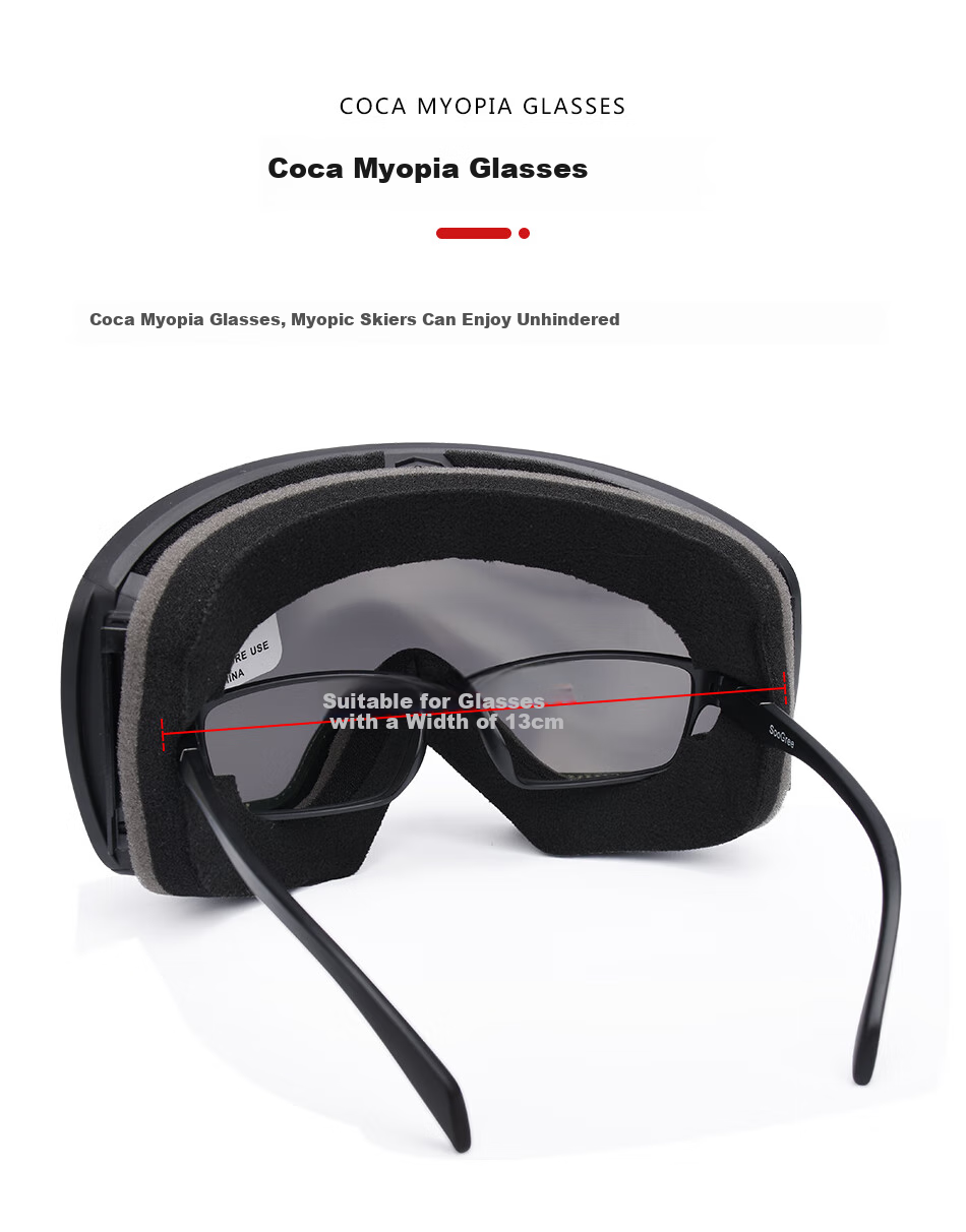 SooGree Ski Goggles for Adults, Anti-Fog Ski Glasses for Men And Women, Double-Layer Wearable with Prescription Lenses, Skiing Equipment for Mountaineering 8