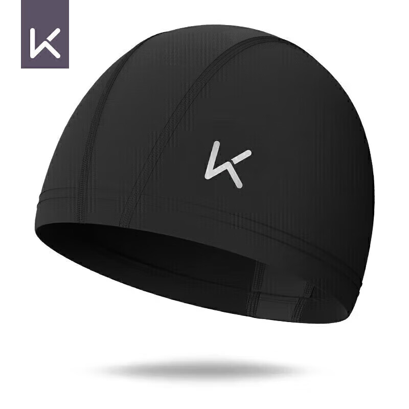 Keep Swimming Cap for Men And Women, Comfortable Fabric, Non-Constricting, Large Size, Ear Protection for Long Hair, Adult Swim Gear, Black