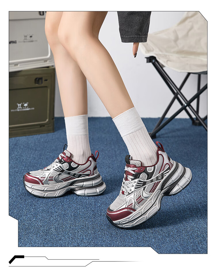 ZHR Dad Shoes for Women, Summer Mesh Breathable Thick-Soled Height-Increasing Casual Couple Shoes, JT67E, Silver, Size 38 18