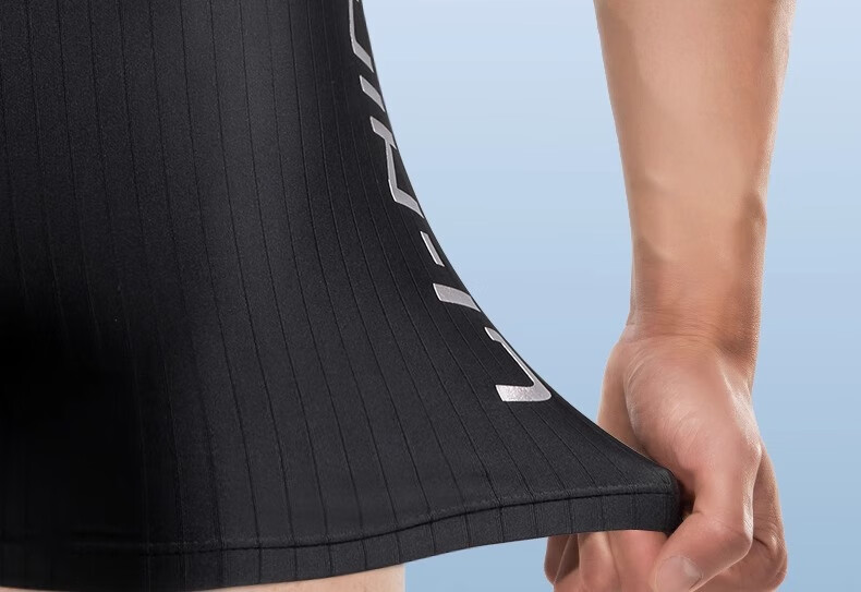 Li-Ning Men's Swim Trunks, Elastic Comfortable Quick-Dry Boxer Swim Shorts, Fitness Hot Spring Vacation Swimming Gear, Black, 3XL 11