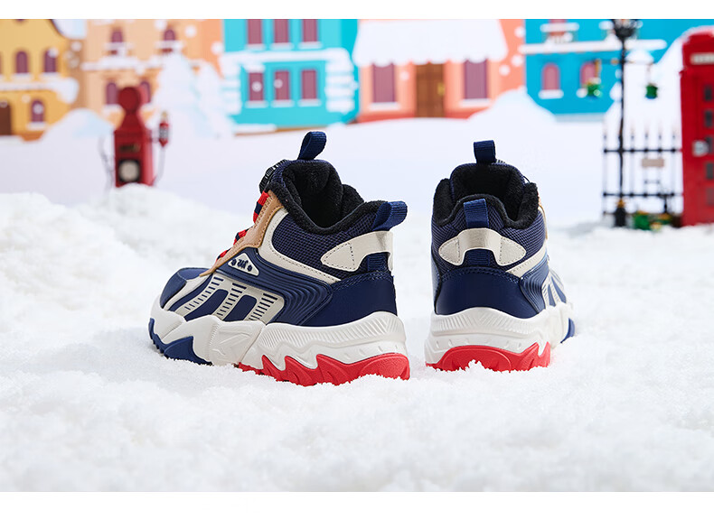 361° Kids Winter Cotton Shoes 24 Size Unisex Toddler Outdoor Warm Fleece Lined Durable Cotton Shoes Purple 30 13