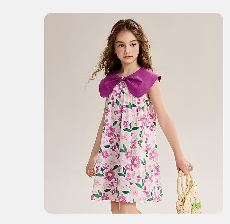 ASK JUNIOR Girls Summer Dress Lightweight Breathable Vacation Princess Dress 17