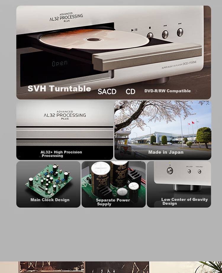 DENON DCD-1700NE Home Theater HiFi Audiophile Sound System, CD/SACD Player, DVD-R/RW, Silver 2