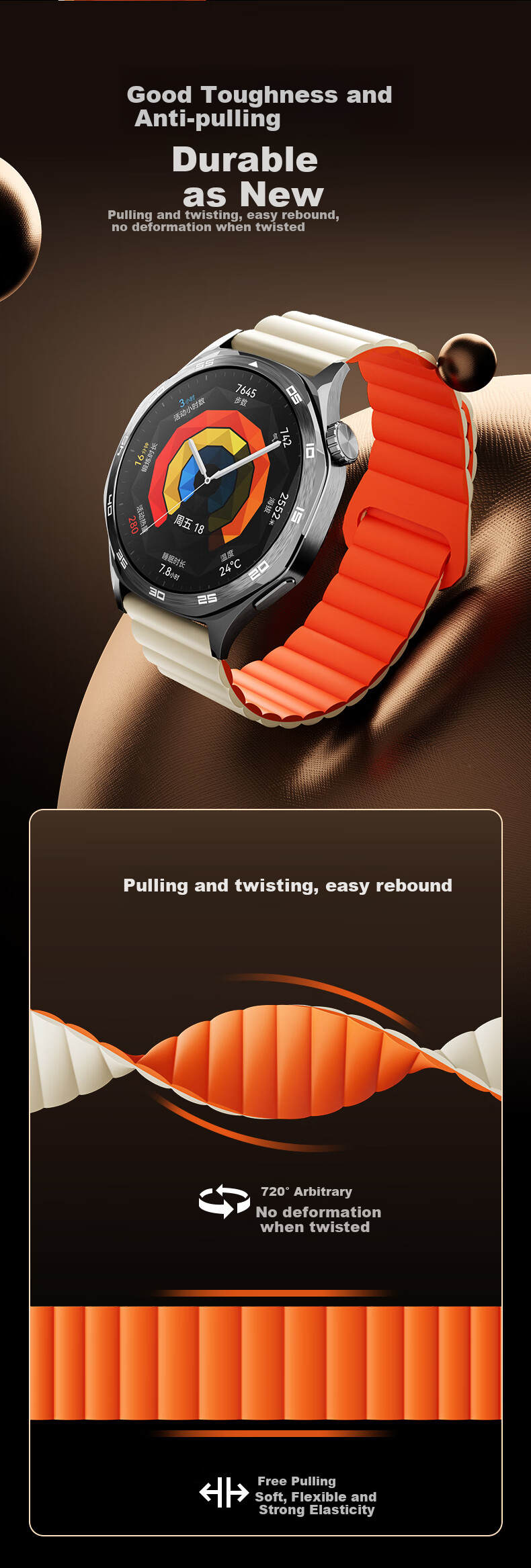 CangHua Compatible with Huawei Watch Bands, Silicone Magnetic Strap for Watch5/watch4Pro/3/GT6/GT6Pro/GT5/GT4/GT3Pro/GT2, Loop Style, Suitable for Men And Wome 7