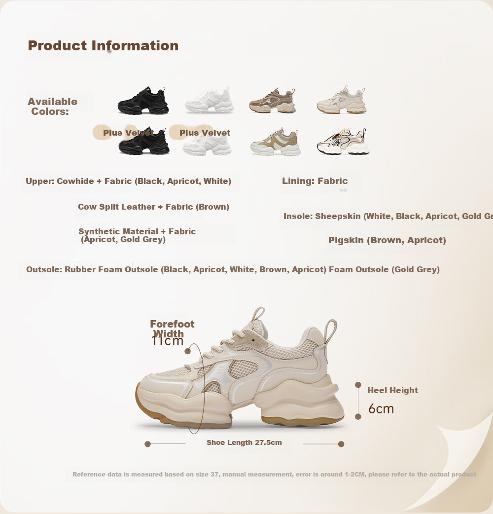 73Hours Celebrity-Inspired Women's Shoes, Yeyi Milk Jelly New Thick-Soled Heightening Sports Casual Dad Shoes for Wome 3