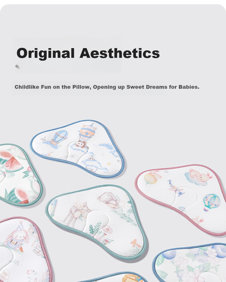 Betis Baby Pillow Summer Breathable Newborn 0-6 Months Ice Silk Cooling Pillow Children's Cloud Piece Pillow Yun Whale Fantasy 14