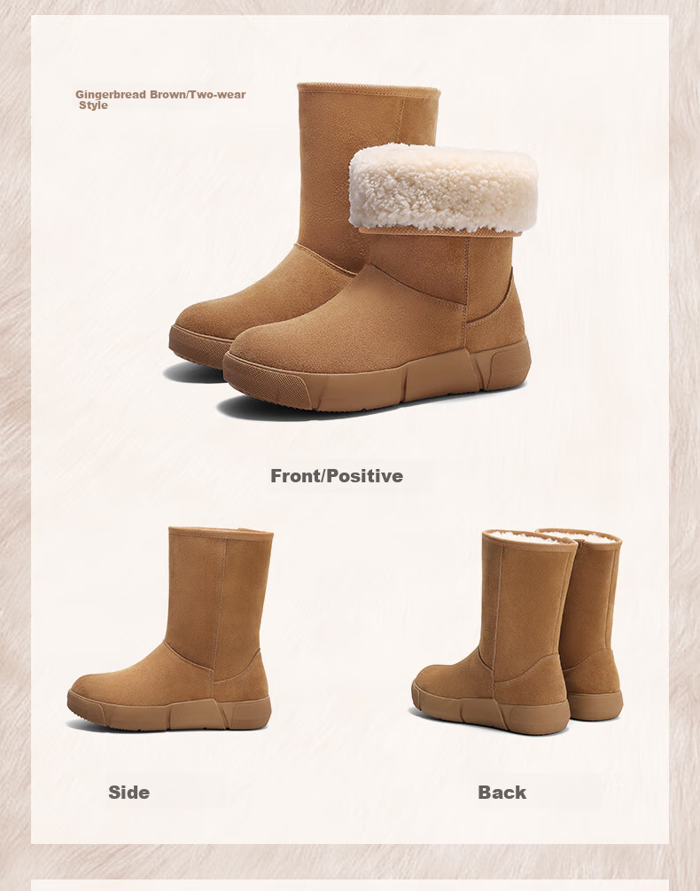 SENDA Snow Boots for Women, 2024 New Warm Plush Northeast Short Boots, Red-Medium/short Dual Wear, Size 37 18