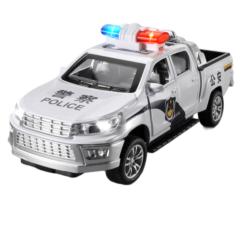 MaBao Twin Children's Day Gift Alloy Police Car Toy Pickup Special Police Car Model for Boys Ages 1-3-6