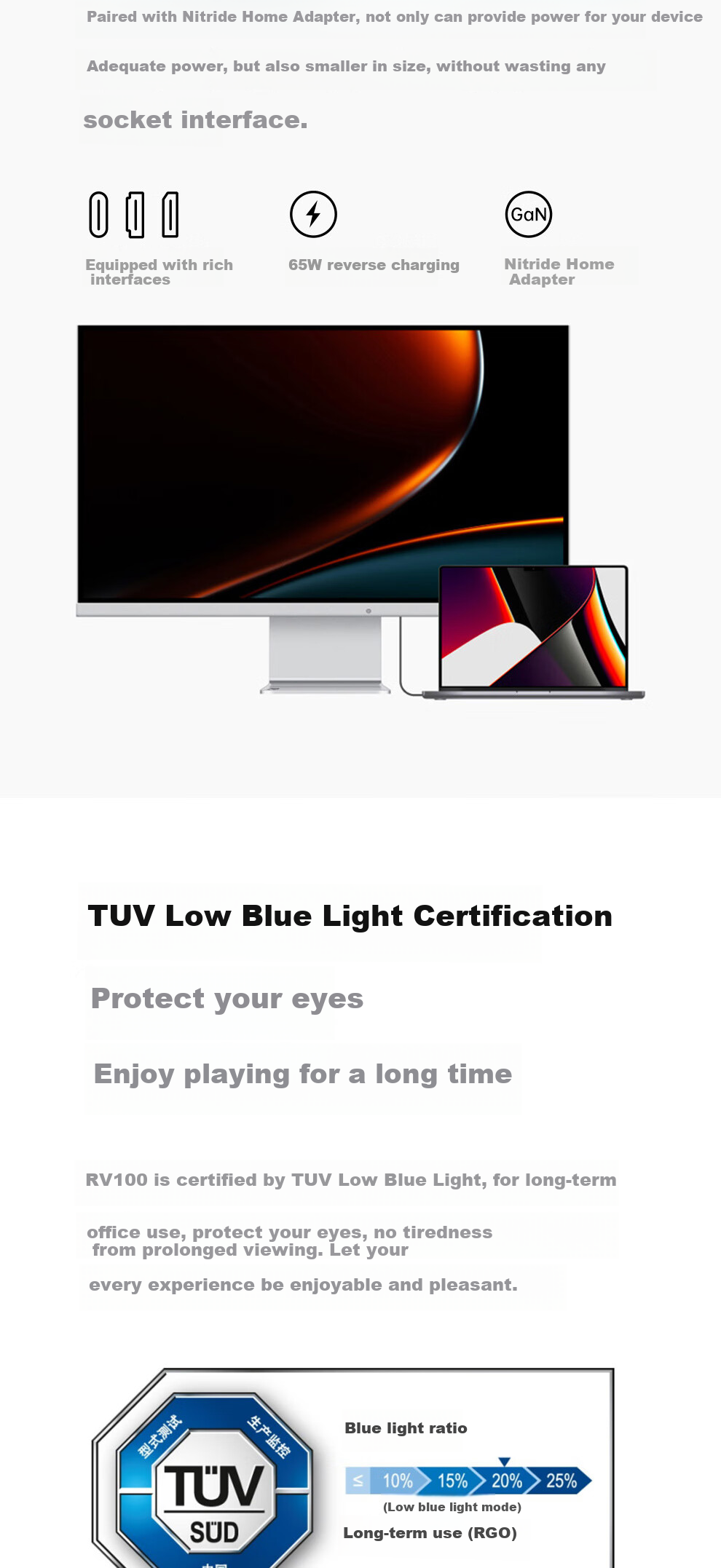 RICH VISION Future Vision 27-inch 4K Monitor 120Hz Dual Mode 240Hz IPS Hardware Low Blue Light Professional Design Editing Apple Color Fan Screen RV200 Turbo 8