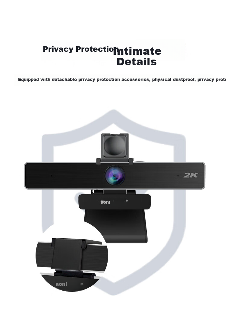 Aoni Conference Camera, Computer Webcam, HD 2K Wide-Angle USB Webcam for Video Conferencing, Built-In Noise-Cancelling Microphone, C90Pro 4