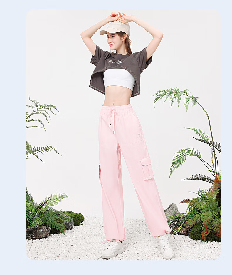 CAMEL Ice Cooling Sun Protection Workwear Women's Casual Outdoor Sports Long Pants Y25BAVLZ006 Hibiscus Pink XL 12