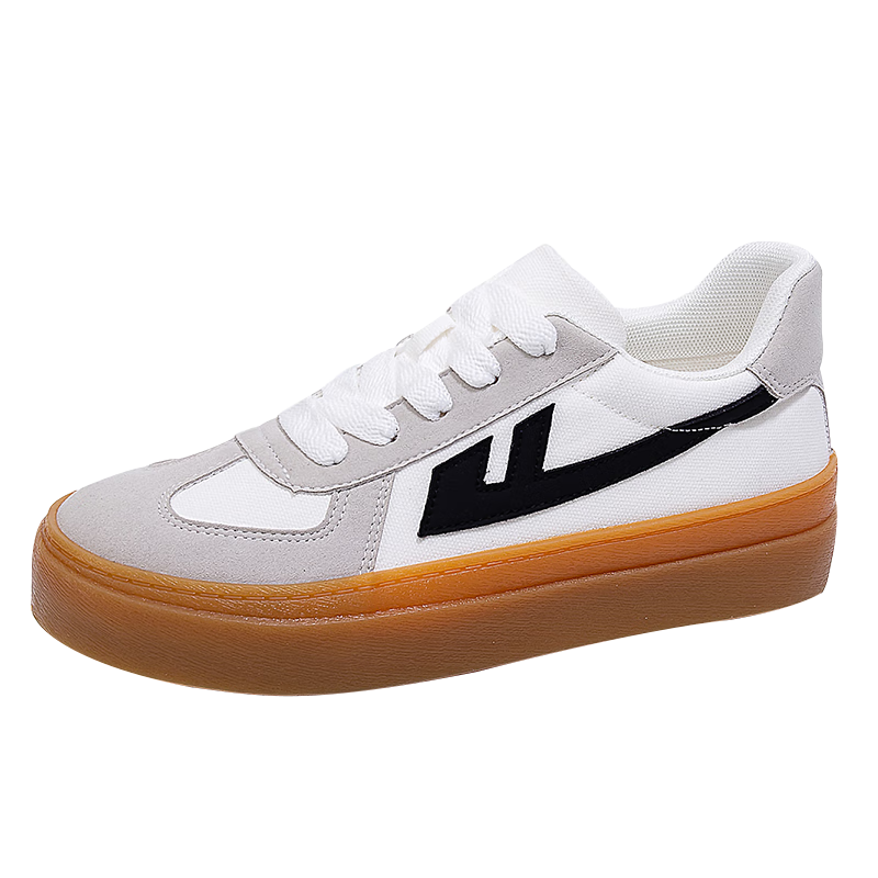 Huili Official Women's Shoes, Spring Sneakers for Women, 2026 New Style Simple Versatile Dexun Shoes for Women, White-Gray Size 37