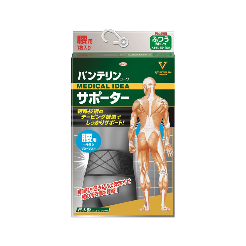 KOWA Waist Support, Imported from Japan, Fitness Waist Protection, Breathable Waist Trimmer, Abdominal Compression Belt, Unisex, Size L