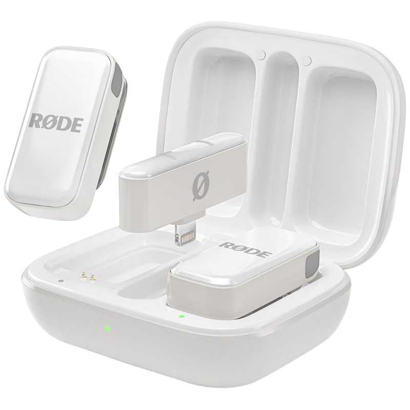 RODE [Major New Product] Rode Wireless Microphone System, Ultra-Compact Dual-Channel Wireless Microphone for Mobile Phone Live Streaming And Recording, Type-C, White