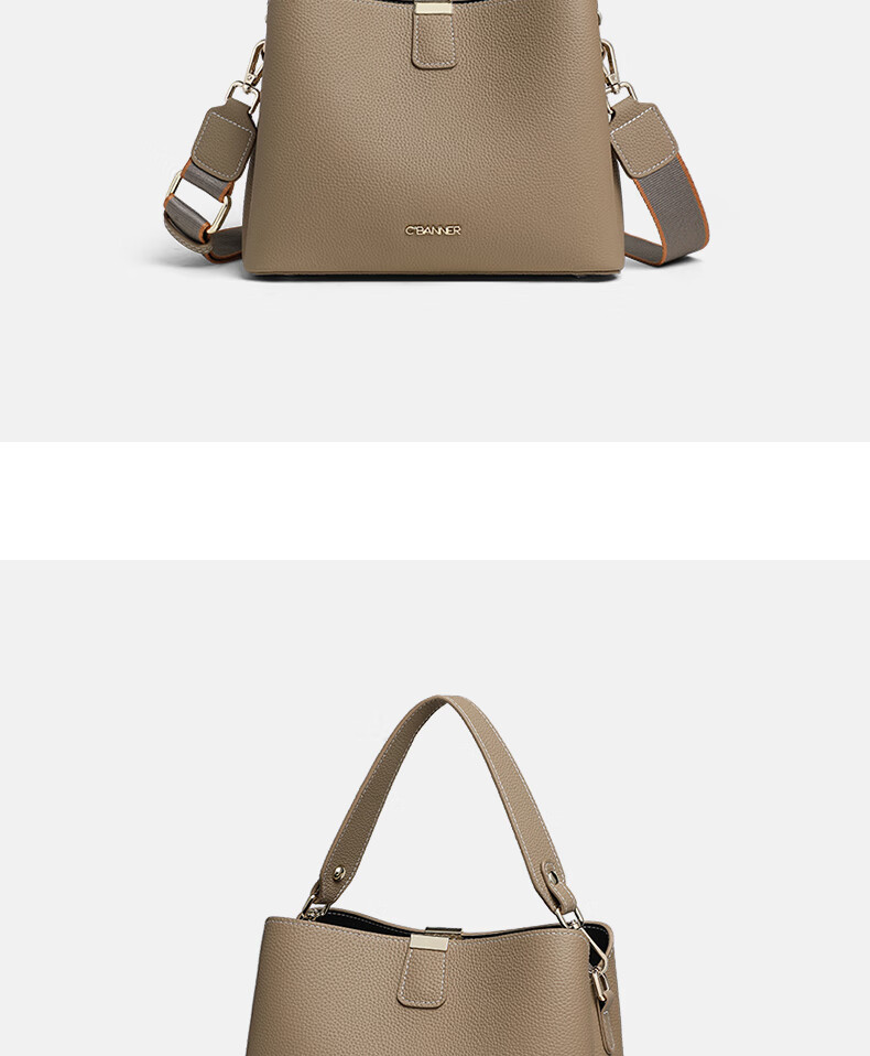 C.BANNER Women's Handbag, Top-Grain Leather Bucket Bag, Shoulder Crossbody Tote Bag, Practical Birthday And Mother's Day Gift for Mom 8