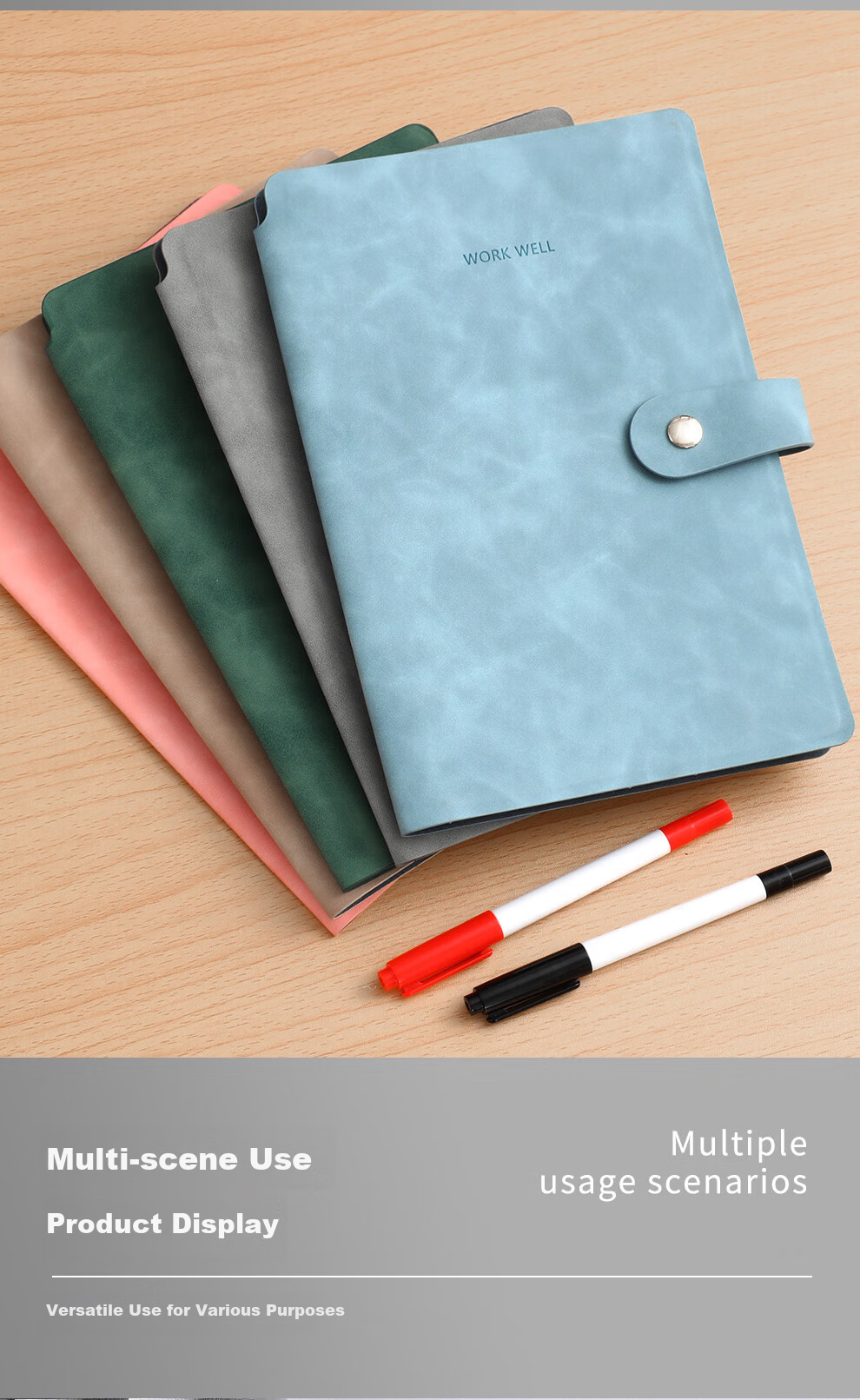 Longe Portable Erasable Whiteboard Notebook, A5 Desktop Memo Pad, Draft Paper, Message Board, Writing Pad, Customizable, Blue 8