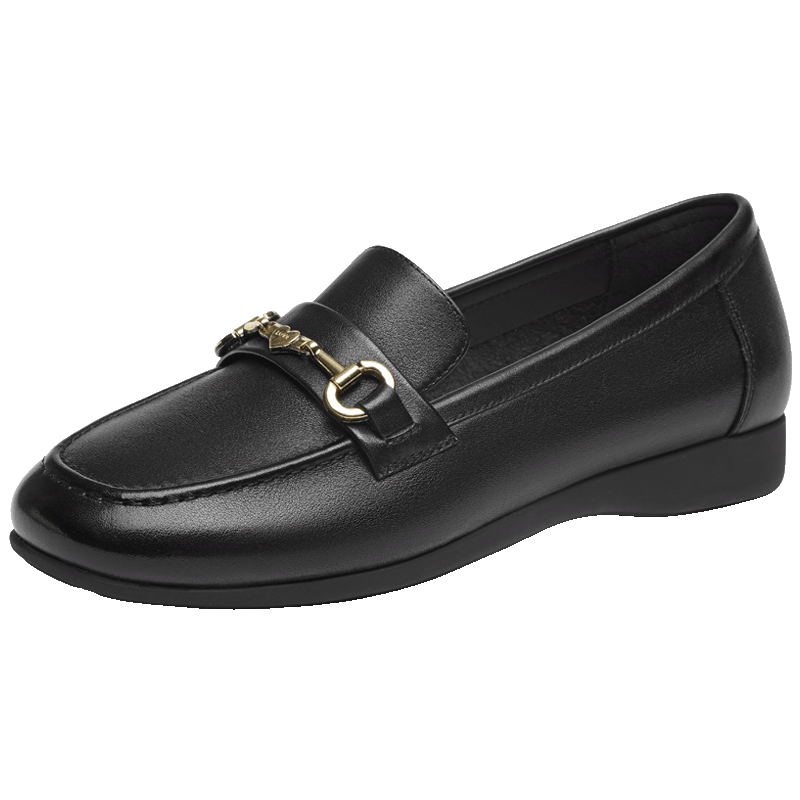 RED DRAGONFLY Loafers, Spring Comfortable Flat Shallow-Mouth Slip-On Women's Shoes WBB15210, Black, Size 36