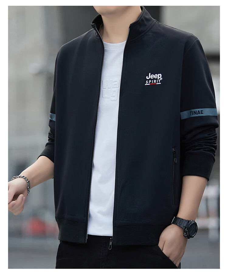 JEEP SPIRIT Men's Jacket for Autumn And Winter, Loose-Fitting Casual Trendy Sports Outerwear for Me 11