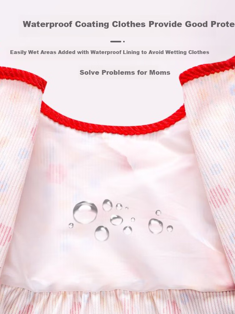 9I9 Baby Eating Cover-Up, Autumn And Winter Thickened Outer Wear, Waterproof And Dirt-Proof Princess Dress, Children's Bib, Reverse-Wear Clothing, A138 Yellow 6