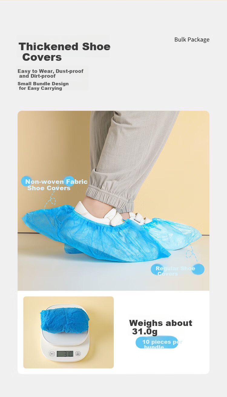 MARYYA Disposable Shoe Covers, Non-Woven Thickened, 80 Pieces, Anti-Slip, for Indoor Computer Rooms And Sample Rooms, Home Use, Dust-Proof, Breathable Foot Covers 3