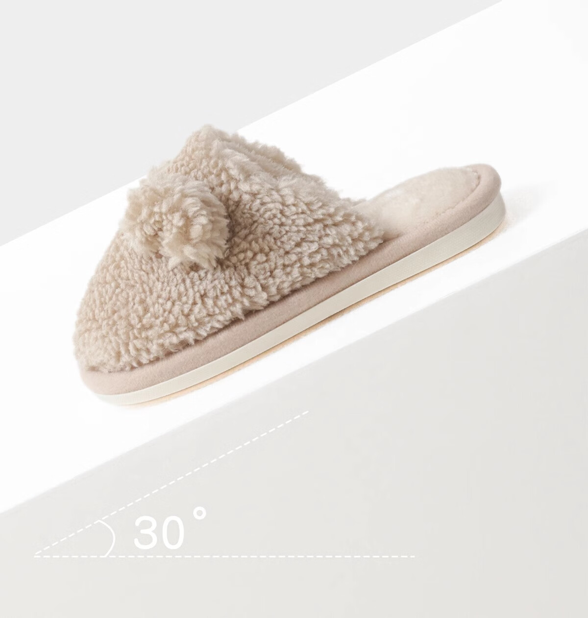 Banbi Children's Slippers, Autumn And Winter Warm Indoor Non-Slip Plush Cotton Shoes for Boys And Girls, Light Khaki, Size 33-34 13