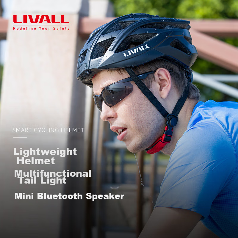 LIVALL Smart Cycling Helmet, Mountain And Road Bike Safety Helmet with Bluetooth Voice Control, for Men And Women, BH60 Black