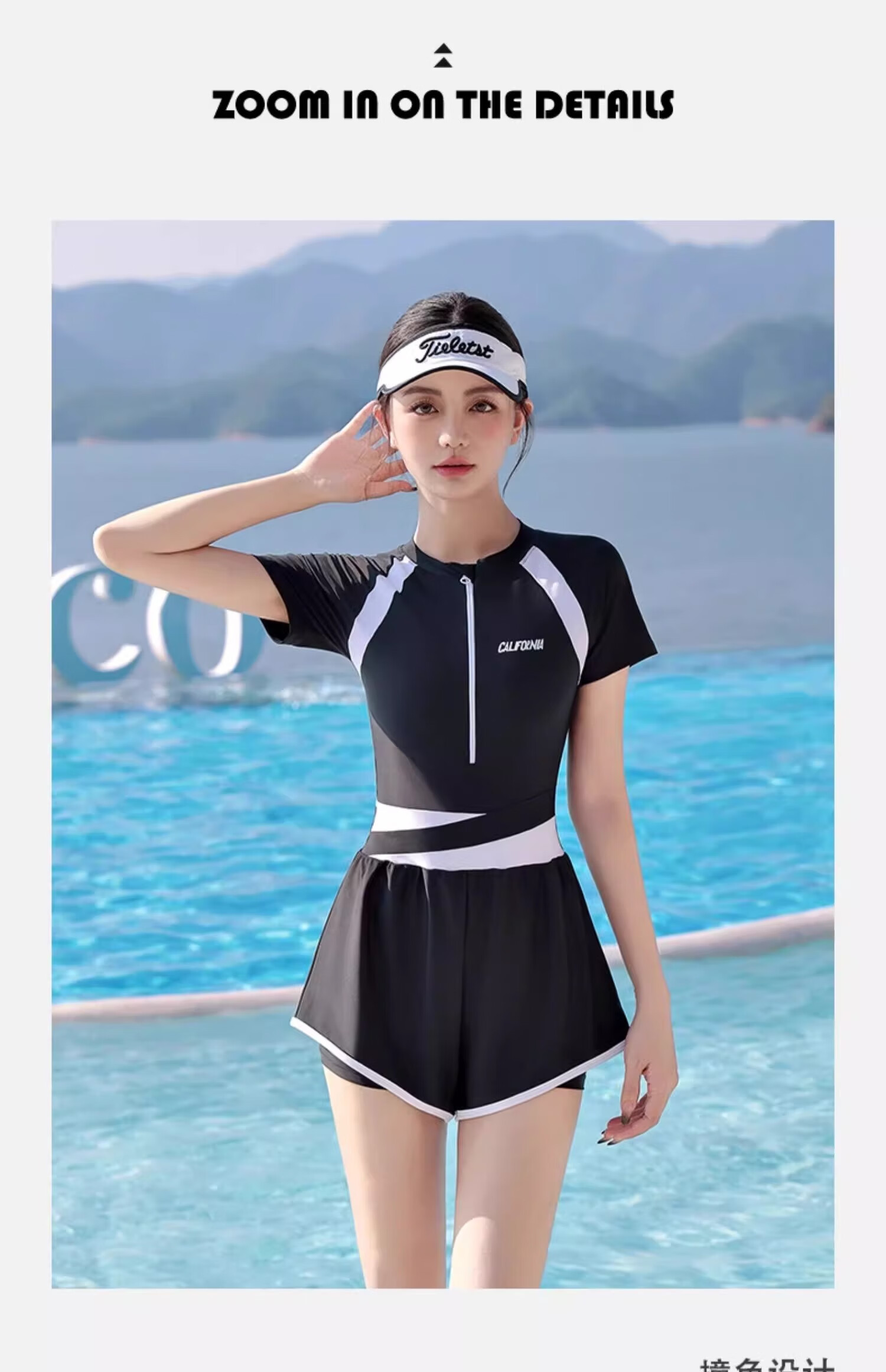 F.DYRAA One-Piece Swimsuit for Women, Competitive Speed, Slimming, Breathable, Plus Size Swimwear, Hot Spring Swimming Three-Piece Set, 15045 Off-White 2XL 1
