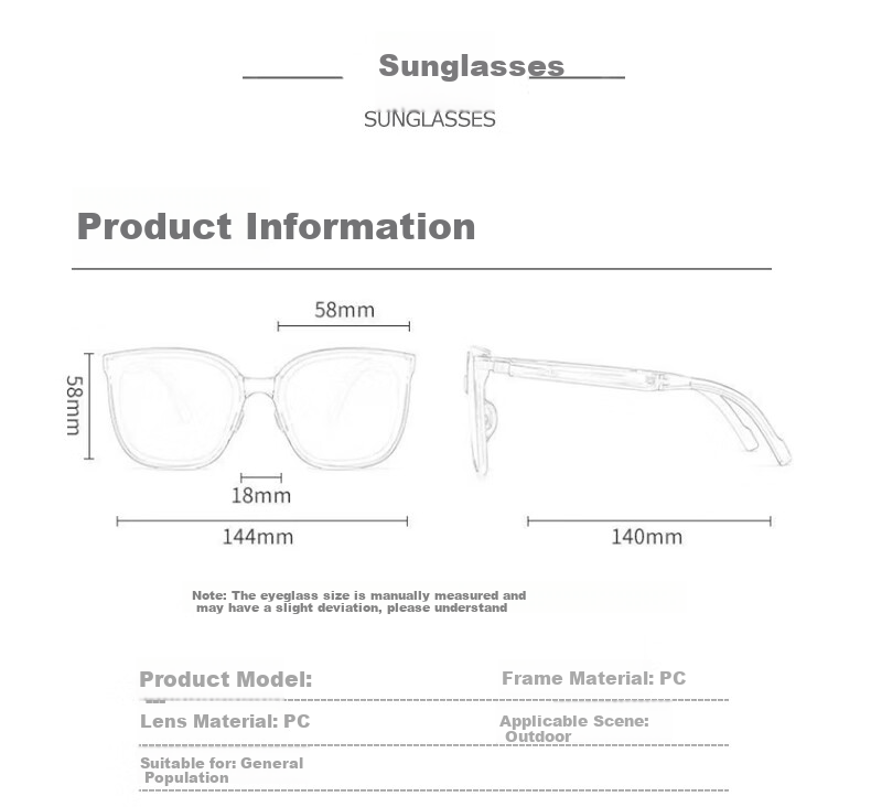 LOVECRAFT Folding Polarized 97-Black Frame Tea-Colored Lenses, Unisex Sun Protection Large Face Slimming Driving UV-Resistant Sunglasses 6