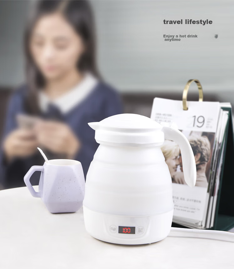 JOYTOUR Foldable Electric Kettle, Portable Travel Water Boiler for Home Use, Health-Preserving Insulated Kettle, White 4