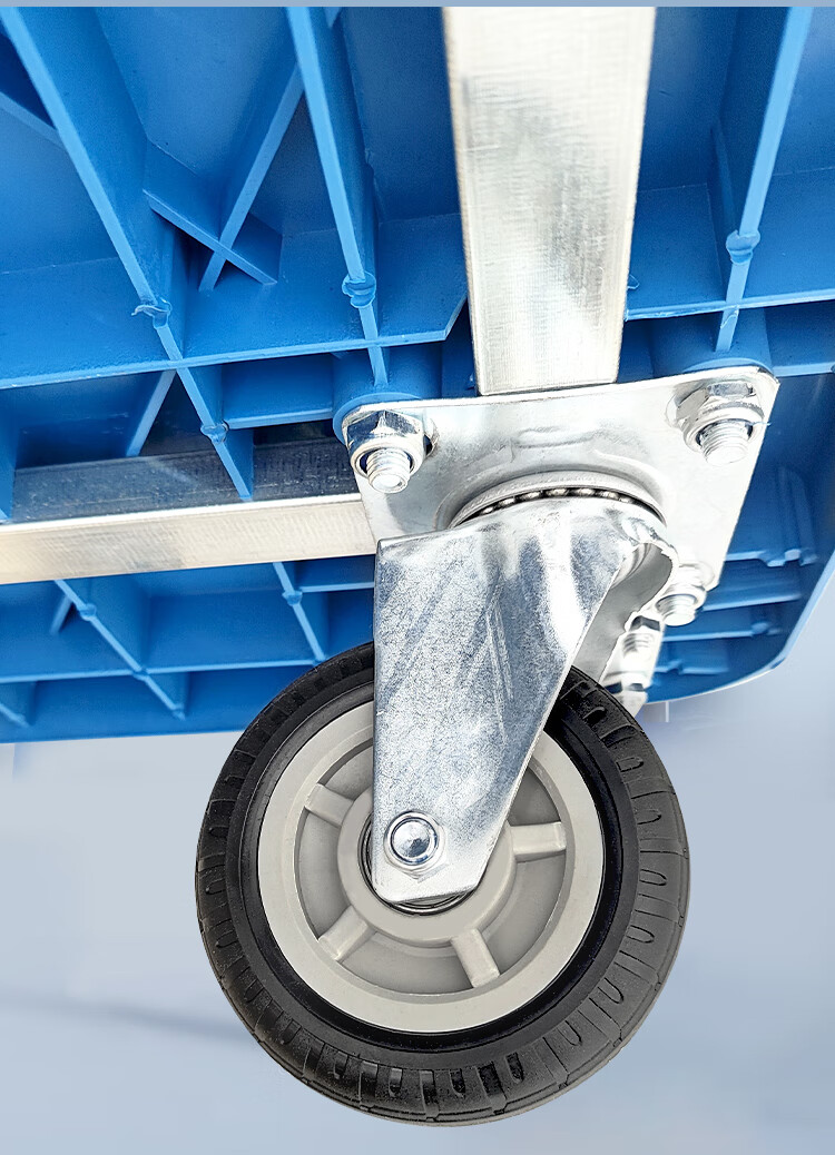 Artiya Flat Cart Trolley 73x47cm Four Steel Tubes 700kg Hand Push Foldable Cargo Trailer Blue 3