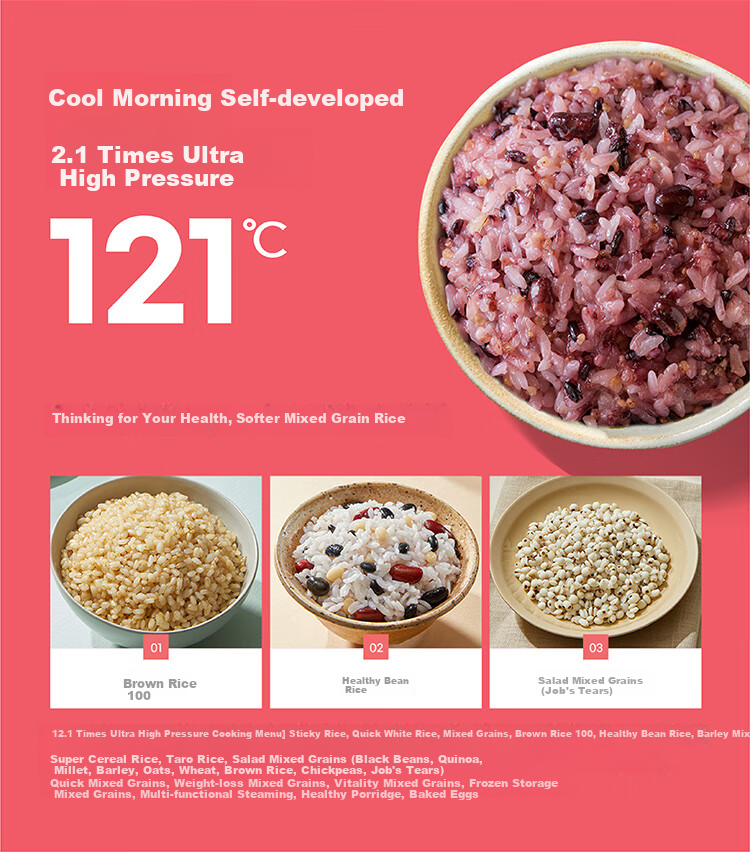 CUCHEN Rice Cooker, Imported from South Korea, 3L Capacity for 3-4 People, Non-Stick Pot, IH Triple Pressure, 2.1x High-Pressure Cooking in 11 Minutes, Fast Cooking, SPE0671 8