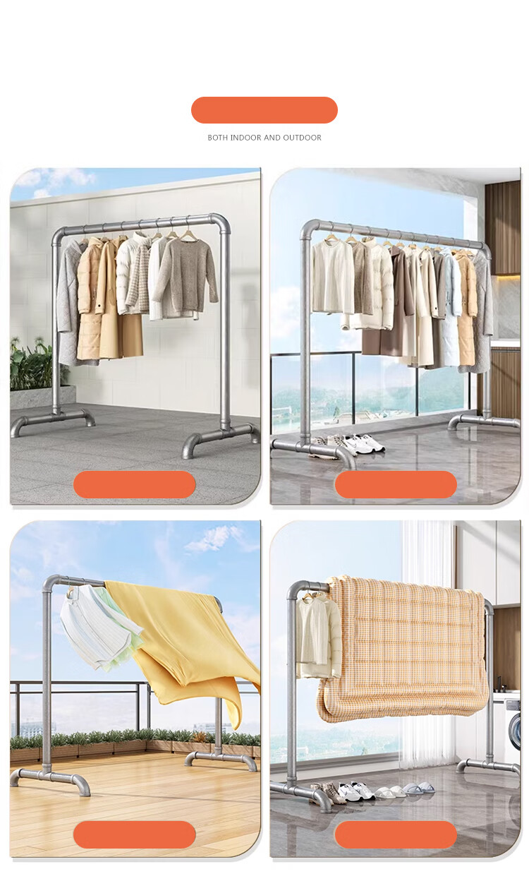 Annafu Floor Clothes Rack Coat Rack Bedroom Clothes Hanger Thickened Drying Rack YJ53 Length 1.6m Height 1.8m 11