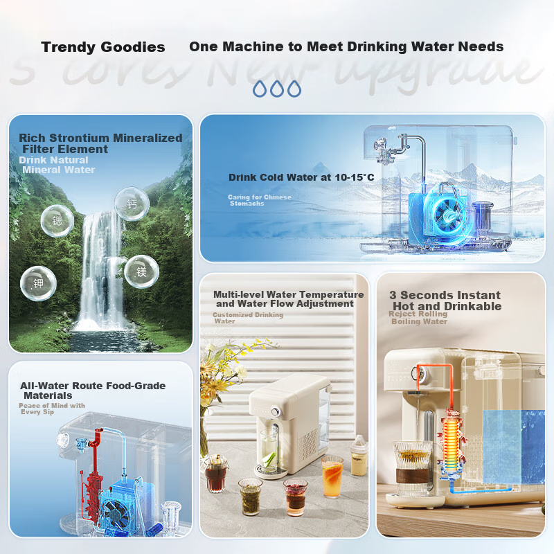 Zhuolang Instant Hot Water Dispenser for Milk And Home Use, Cooling + Heating All-In Water Dispenser, Desktop Small-Sized Water Cooler ZL-SR16